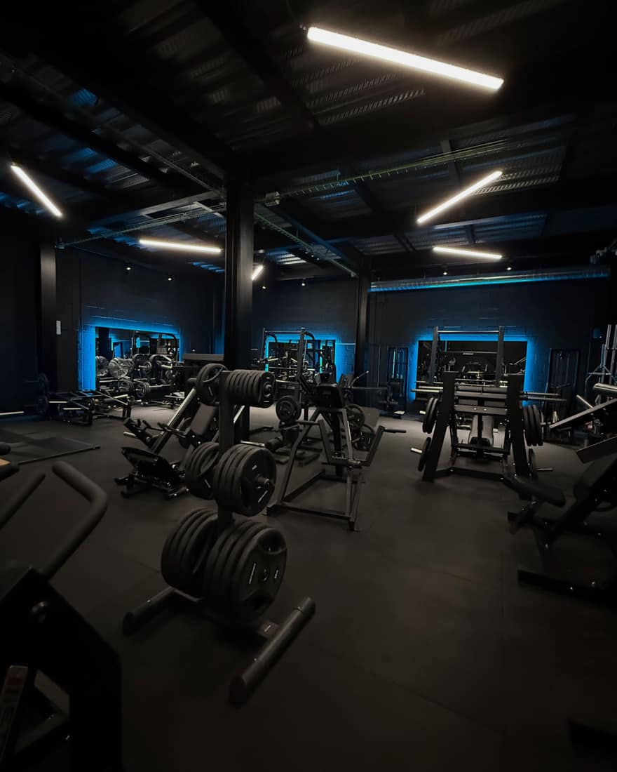 Zona de discos y jaulas de Impulse Fitness Club